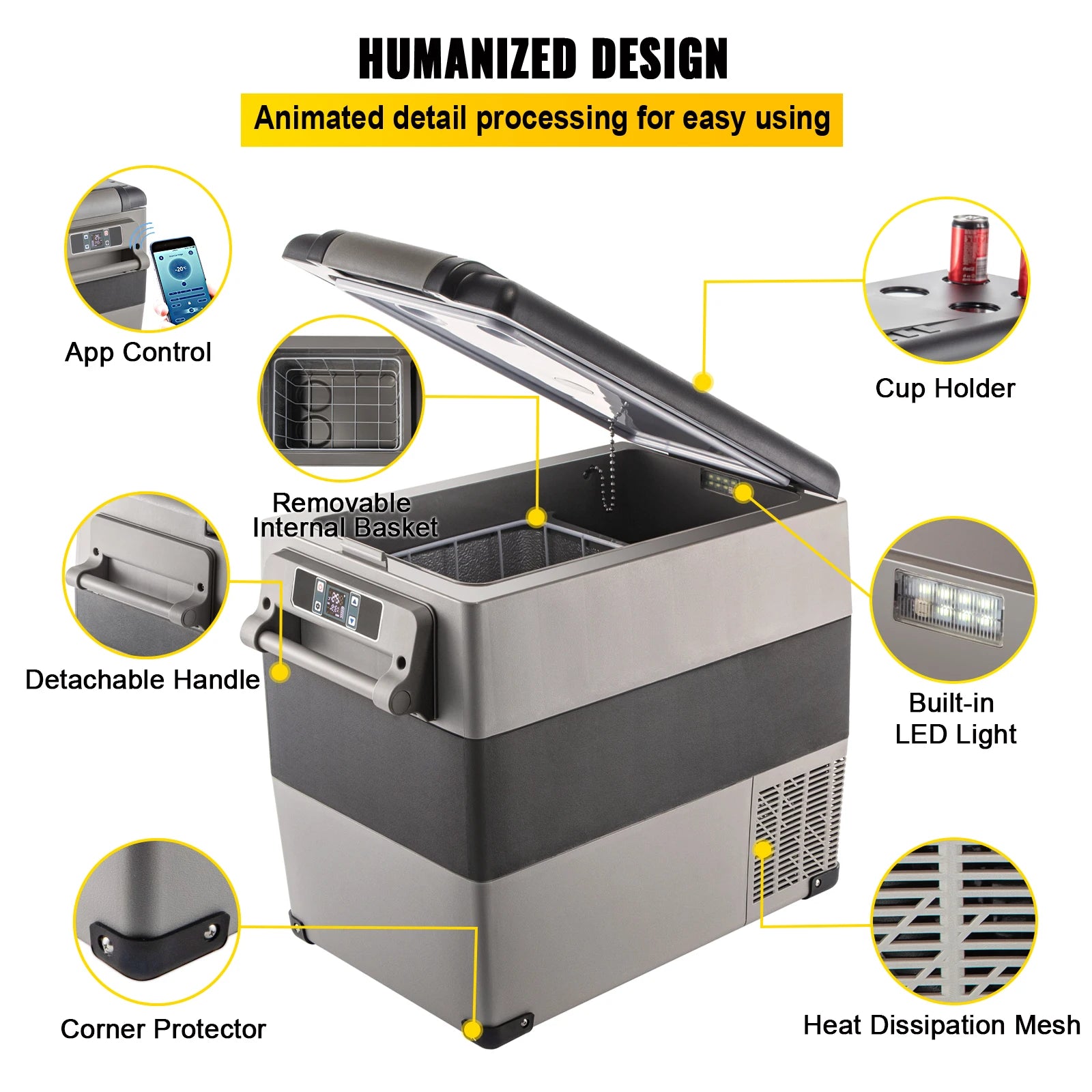 Icedrif Pro Nevera-Congelador Portátil con App — Compresor Real -20°C a 20°C, 15L a 55L